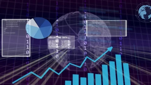 HUD showing bars growing and line rising after COLLECTING DATA Stock Footage 335739246