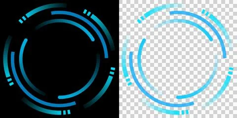 HUD Simple Futuristic Circular Interface with Blue Segmented Lines  Stock Illustration