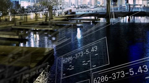 HUD sliding in on data pulse, cycling panels into gauges, exiting lower-right, Stock Footage 322120299
