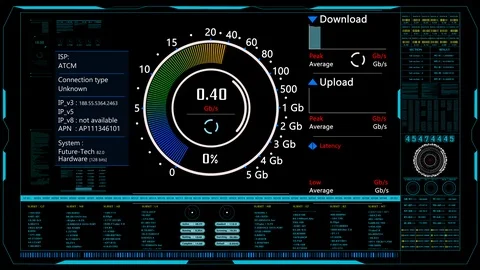 HUD The speed test. Futuristic digital data cyber technology background. Stock Footage 113386053