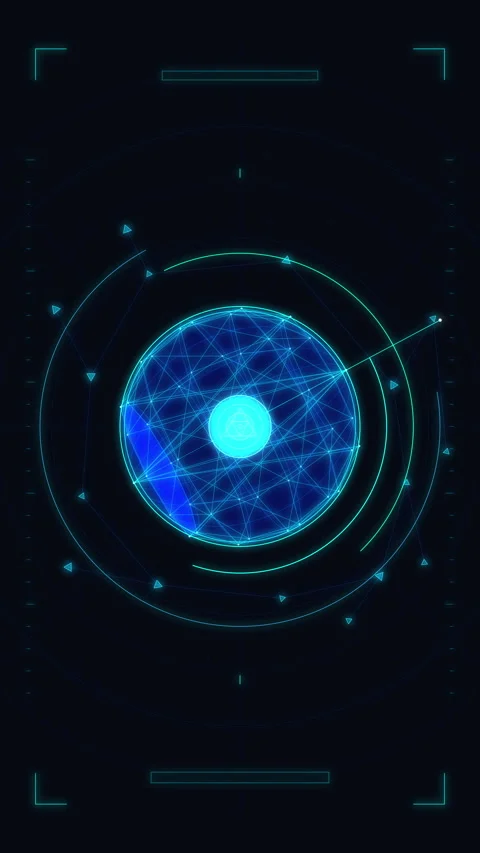Hud sphere, interface, tech, globe, radar, blue, motion graphic, loop, scan.. Stock Footage 346644851