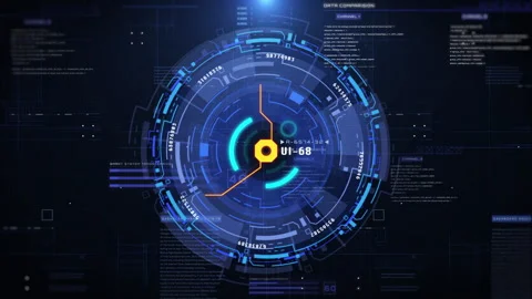 HUD spinning circle object for target searching, scanning 4K motion Stock Footage 276688287