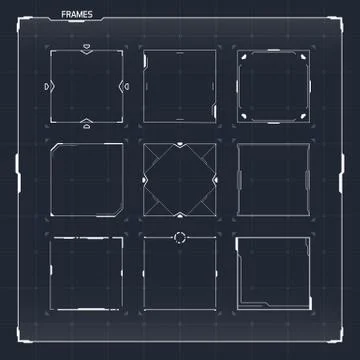 HUD square blank text blocks Stock Illustration