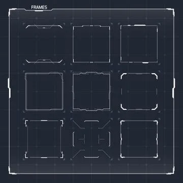 HUD square blank text blocks Stock Illustration