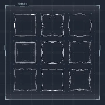 HUD square blank text blocks Stock Illustration