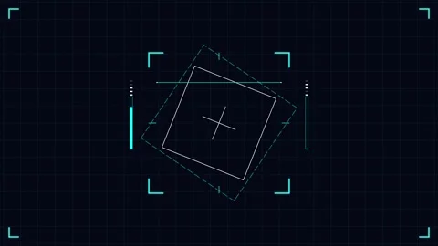 HUD Square futuristic digital user interface element for high-tech data Stock Footage 345955707
