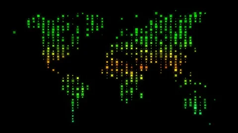 Hud Squares World Map 動画素材 109409010