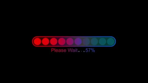 HUD Style Loading Progress Animation With The Text Please Wait, Tech Loadin.. 스톡 동영상 310561046