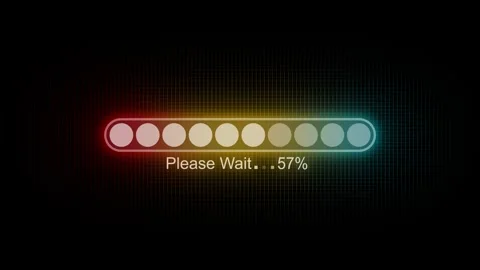 HUD Style Loading Progress Animation, Digital Progress Bar Loading Animatio.. Stock Footage 310561498