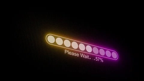 HUD Style Loading Progress Animation, Digital Progress Bar Loading Animatio.. Stock Footage 310561554