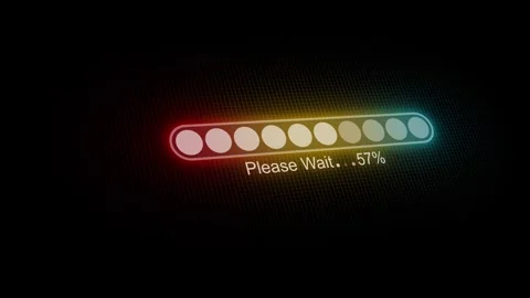HUD Style Loading Progress Animation, Digital Progress Bar Loading Animatio.. Stock Footage 310561593
