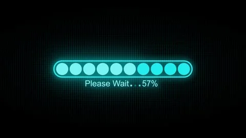 HUD Style Loading Progress Animation, Digital Progress Bar Loading Animatio.. Stock Footage 310562451