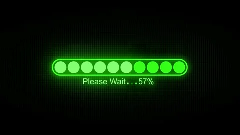 HUD Style Loading Progress Animation, Digital Progress Bar Loading Animatio.. Stock Footage 310562456
