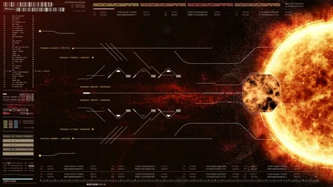 HUD Sun Solar Flare Particles coronal mass ejections Stock Footage 87307970