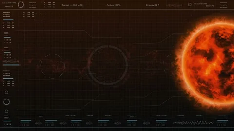 HUD sun solar for head up display background.Digital abstract background. Stock Footage 87493524