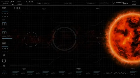 HUD sun solar for head up display background.Digital abstract background. Stock Footage 87493541