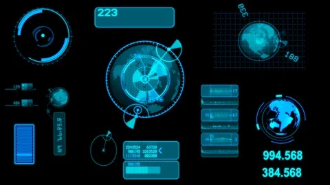 Hud system 1 in alpha channel 動画素材 128960964