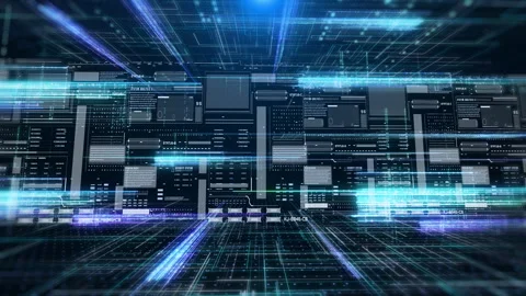 HUD system panel with glow high speed line connections data analysis concept. Stock Footage 253069979