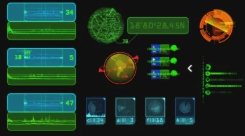 Hud systems navigation with black background and alpha channel Видео 63757860