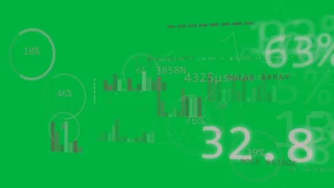 HUD taking right data sliding left layering showing tech with rings bars chart Stock Footage 332803475