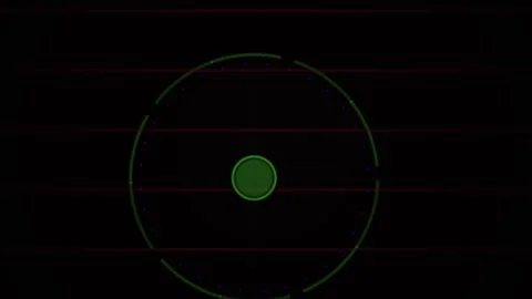 Hud Target Circle with Green Digital Motion Graphics on Black Screen Stock Footage 343728165