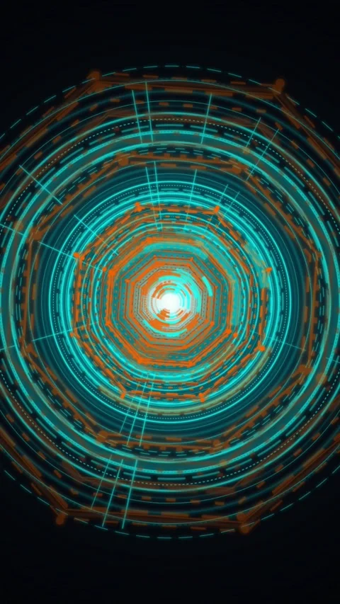 HUD target reticle spinning continuously seamless loop background Stock Footage 346417364