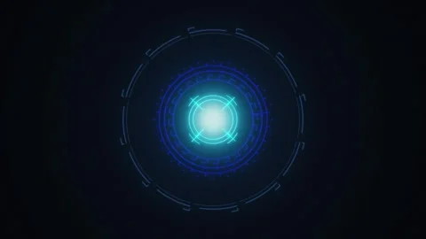 HUD target reticle spinning seamless loop technology background Stock Footage 345999910