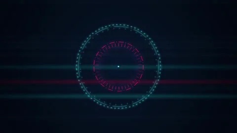 HUD target reticle spinning seamless loop motion background Stock Footage 345999997