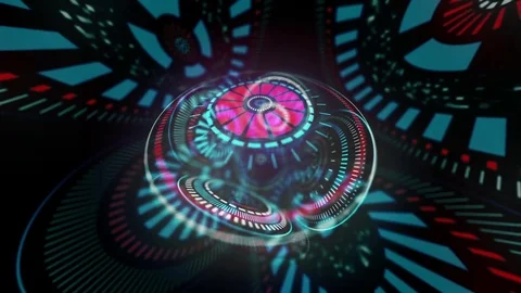 HUD Techno Element In Focus Stock Footage 75607662