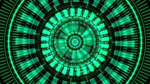 HUD Techno Rays VJ Background Stock Footage 75607753