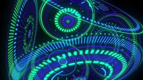 HUD Techno Rotating Element Stock Footage 75607788