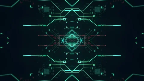 HUD Techno Sci-Fi Tunnel Loop. Stock Footage 129295118