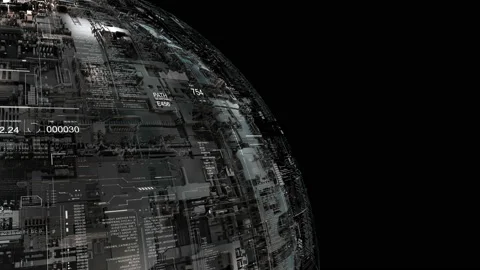 HUD techno sphere.Futuristic SciFi technological element. Stock Footage 125384754