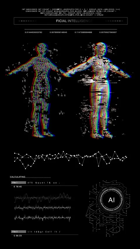 Hud technological background Ai female hologram Video stock 292120643