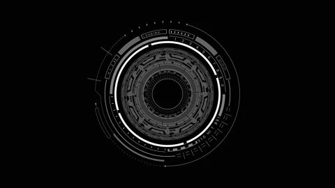 HUD technological Circle elements with digital infographic.Technological Stock Footage 164035840