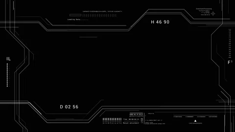 HUD technological digital data code. Stock Footage 145687603