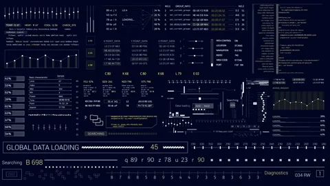 HUD technological elements.Futuristic infographic Sci Fi user interface . Stock Footage 132884806