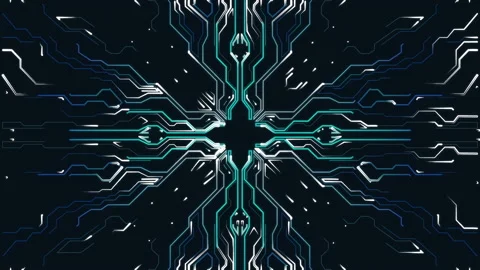 HUD technological futuristic elements. Elements of the sci-fi circle appear and  Stock Footage 153047803