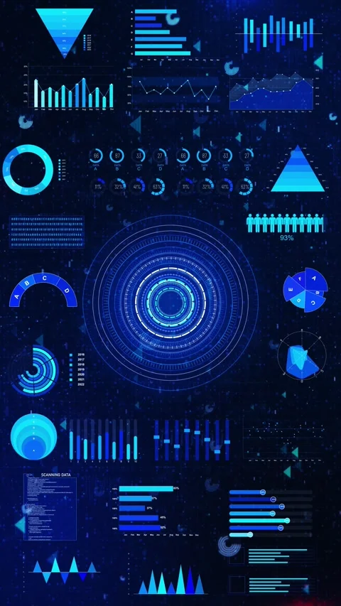 HUD technological futuristic elements. Elements sci-fi circle Digital Robotic Pr 動画素材 341902694