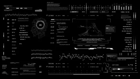 HUD technological infographic elements.HUD 2GFX Technology Sci Fi 2D texture Stock Footage 253741720