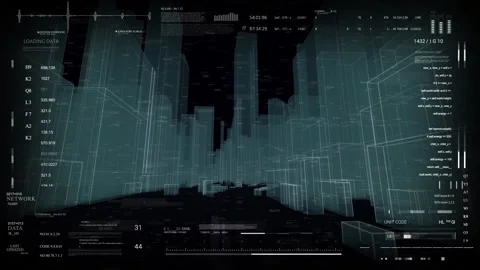 HUD technological infographic elements.HUD 2GFX Technology Sci Fi 2D texture Stock Footage 255134007