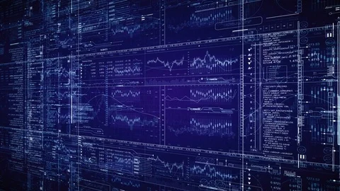 HUD technological intro.Moving along Animated digital board Stock Footage 84723809