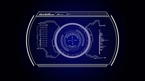 HUD technological sci fi interface.Blue. Stock Footage 79072050