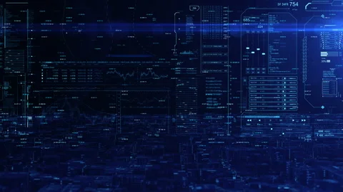 HUD technological SciFi background.UI screens. Stock-Footage 121579547