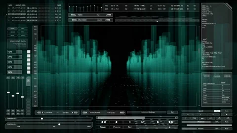 HUD technological User Interface. Video stock 142442481