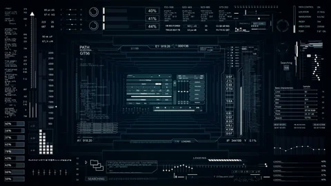 HUD technological User Interface. Stock Footage