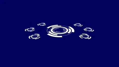 Hud technology holographic interface animation featuring white circular dat.. Vidéo 332722676