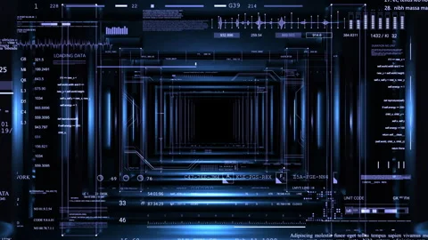 HUD text UI digital infographic elements blue Stock Footage 306540865