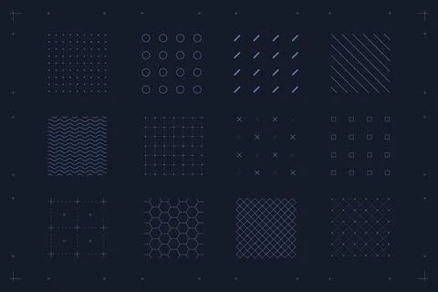 HUD texture. Geometric shape set for business design. Futuristic pattern for web Illustrazione stock