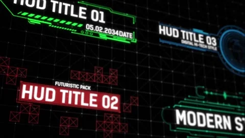 HUD Titles After Effects stock